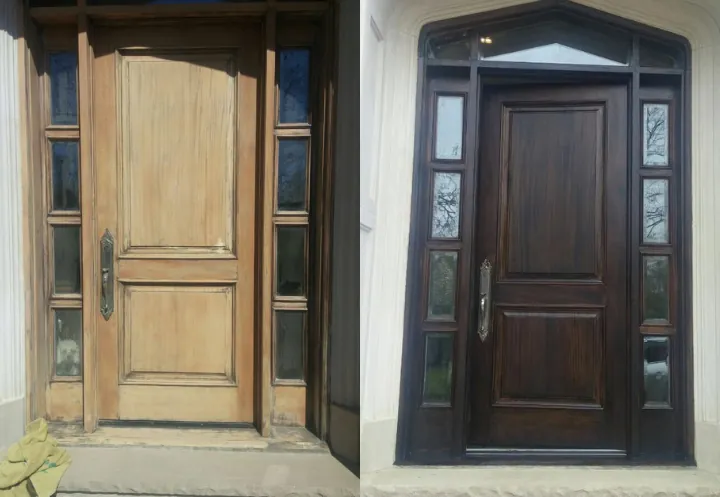 front door staining